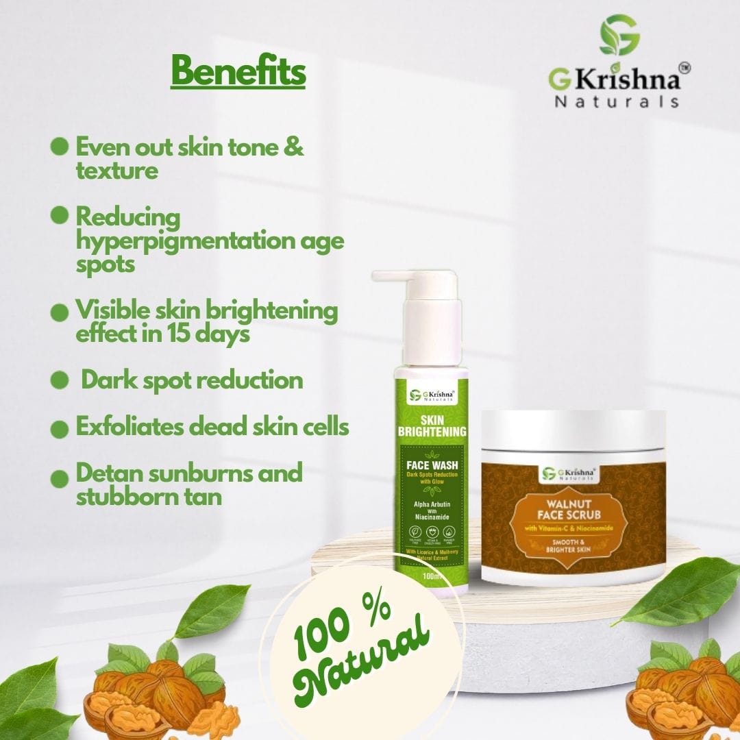 Skin Brightening Kit ( Skin Brightening Face Wash + Walnut Face Scrub)